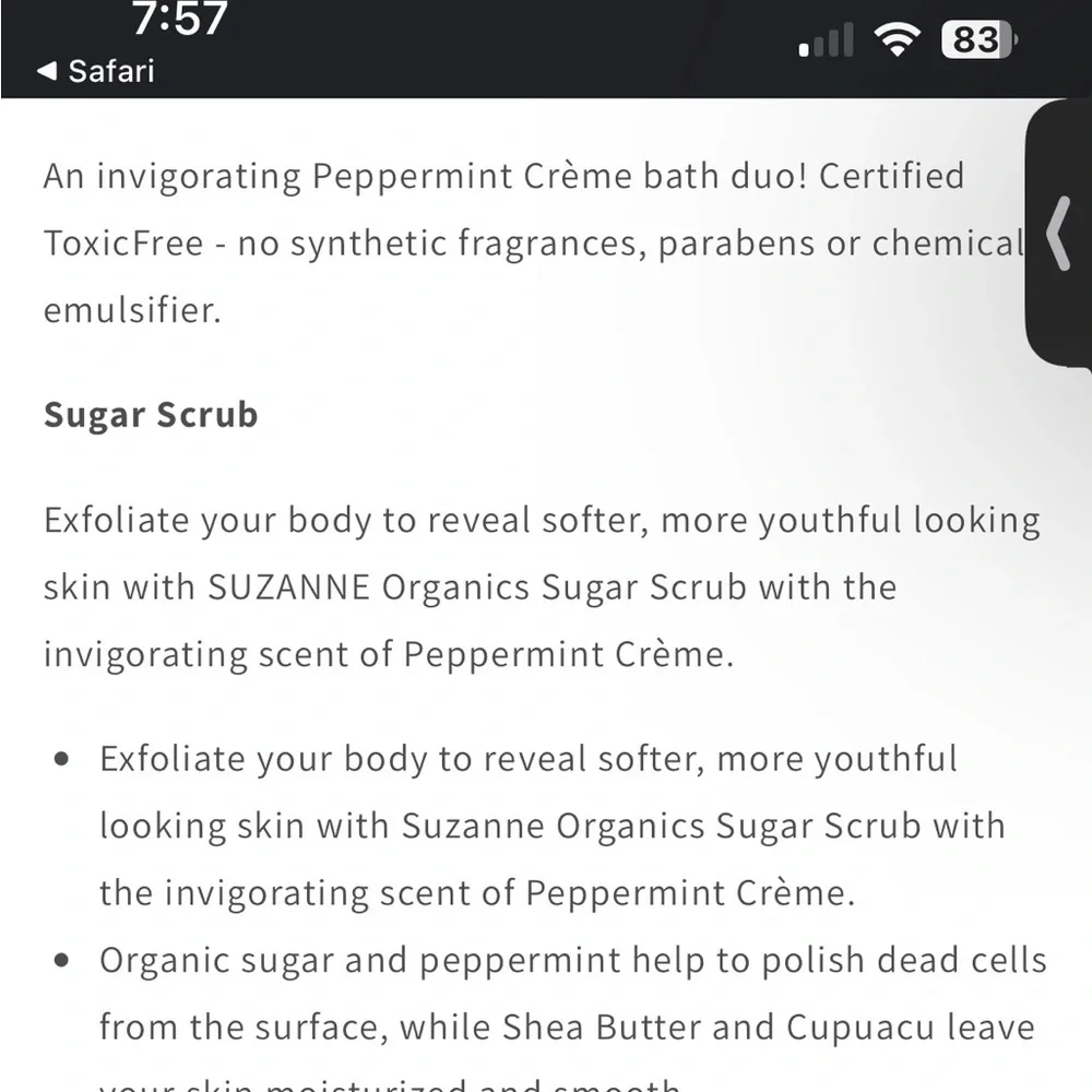 Suzanne Organics sugar scrub and Body butter - Picture 4 of 4